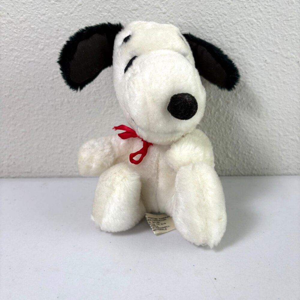 Vintage Peanuts Snoopy Plush 1958 1968 White Dog Stuffed Animal Korea